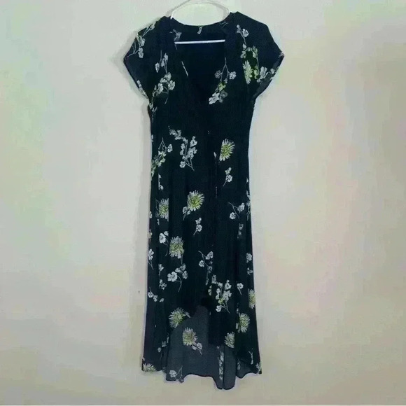 FREE PEOPLE Blue Lost in You Floral High Low Midi Dress XS - Picture 10 of 16